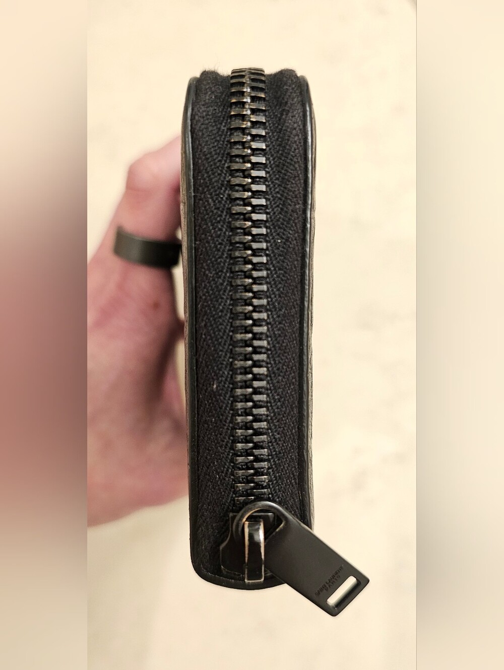 YSL Croc Embossed Zip Wallet - Picture 7 of 13